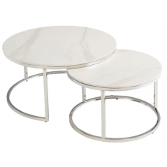 WOF Hanson Italy White Round Coffee Table